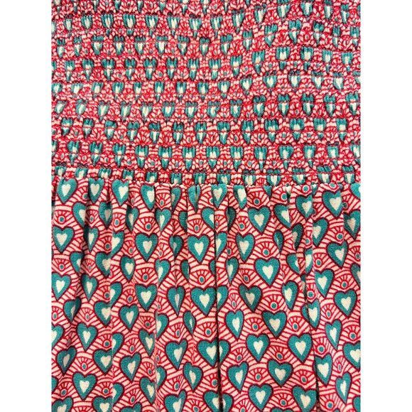 Boden Womens Smocked Blouse Red Heart Print Long Sleeve UK 10 US 6 - Picture 7 of 7